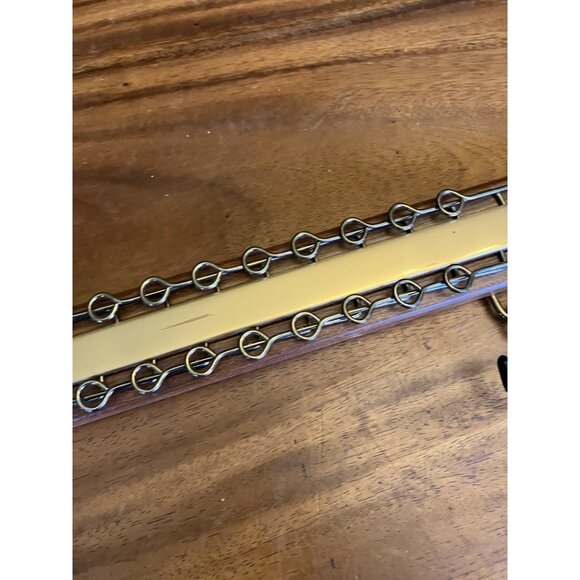 Vintage Wood & Brass Tie Rack Belt Holder Wall Mount Organizer 36 Folding Hooks - Picture 5 of 10